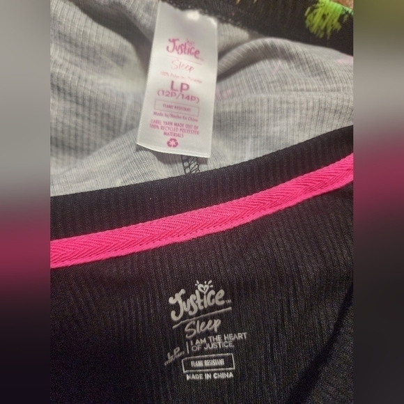 Justice Girls Rib Short Sleeve Tee And Pajama Short, 2-piece Sleep Set - Picture 2 of 5